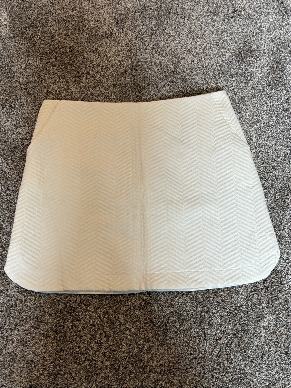LOVELY GIRL White/Light Cream Textured A-Line Mini Skirt